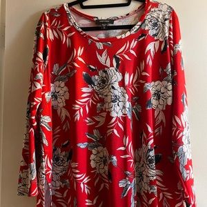 1x Red Floral Top
